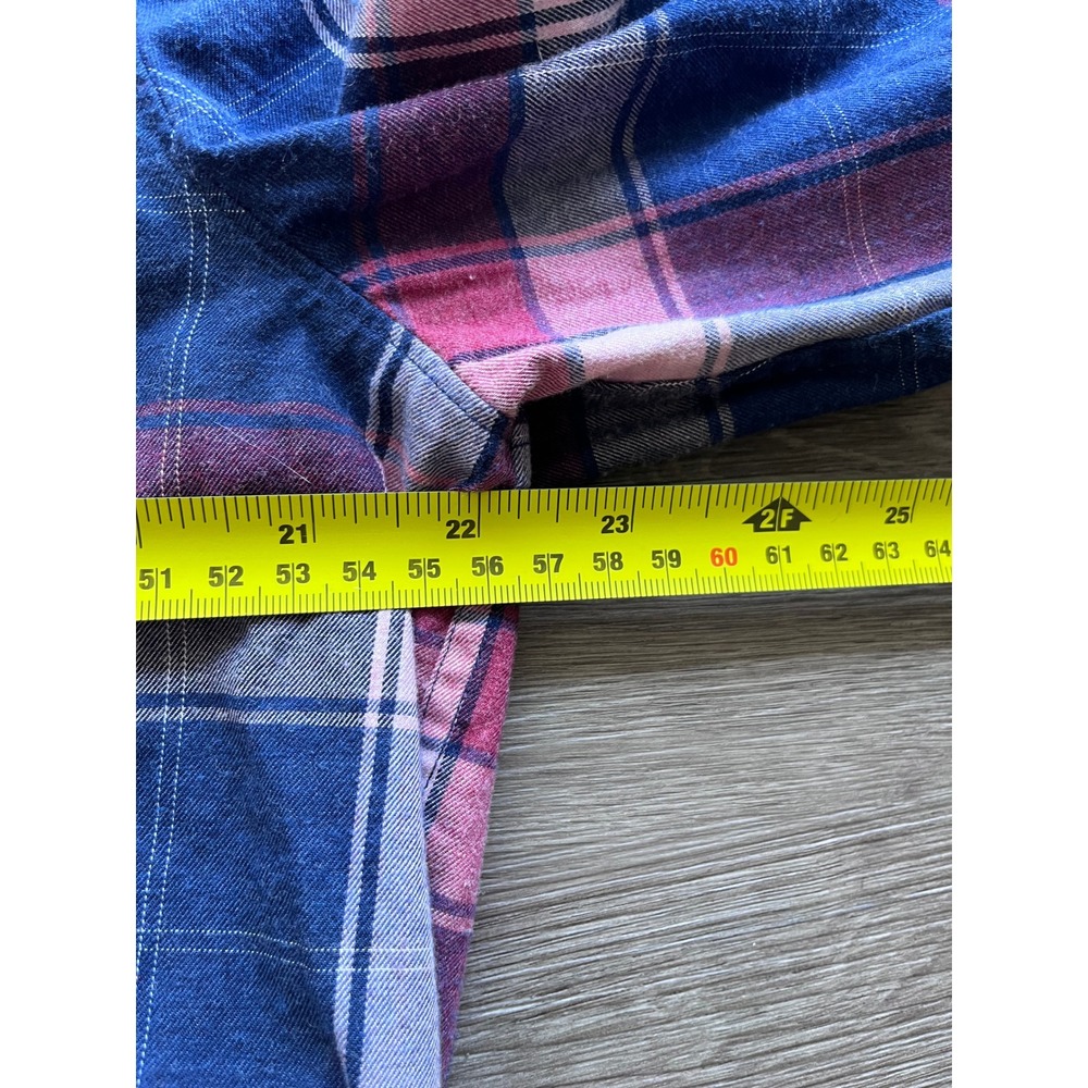 UNTUCKit Western Casual Pink & Blue Plaid Cotton Button Up Shirt Blouse Sz 18 - Picture 8 of 9